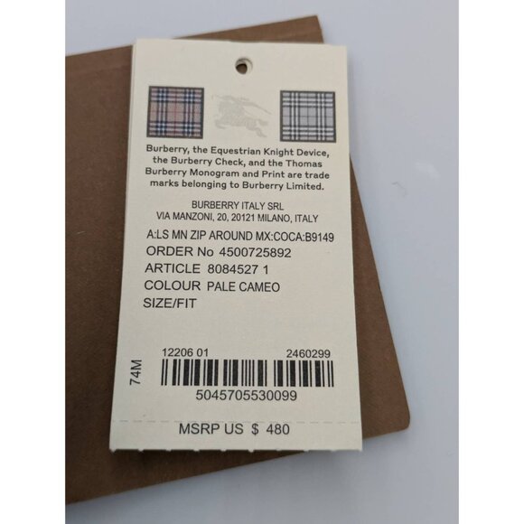 Burberry MN Zip Around Check Canvas Coin Wallet Pale Cameo 8084527 - Picture 11 of 11